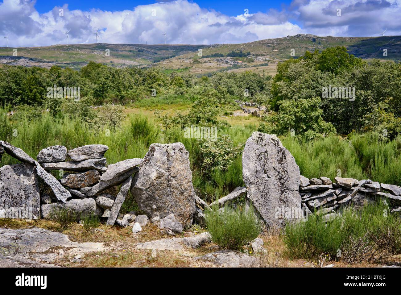 Traditionelle Steinmauern. Serra do Alvao, Tras os Montes. Portugal Stockfoto