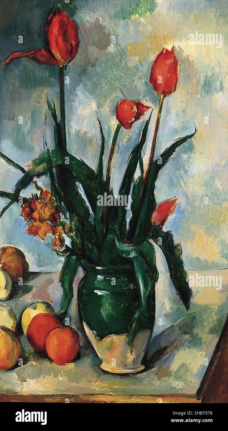 Le Vase de tulipes - 1890 92 - Öl auf Leinwand 72,5 x 42 cm - Cézanne Paul Stockfoto