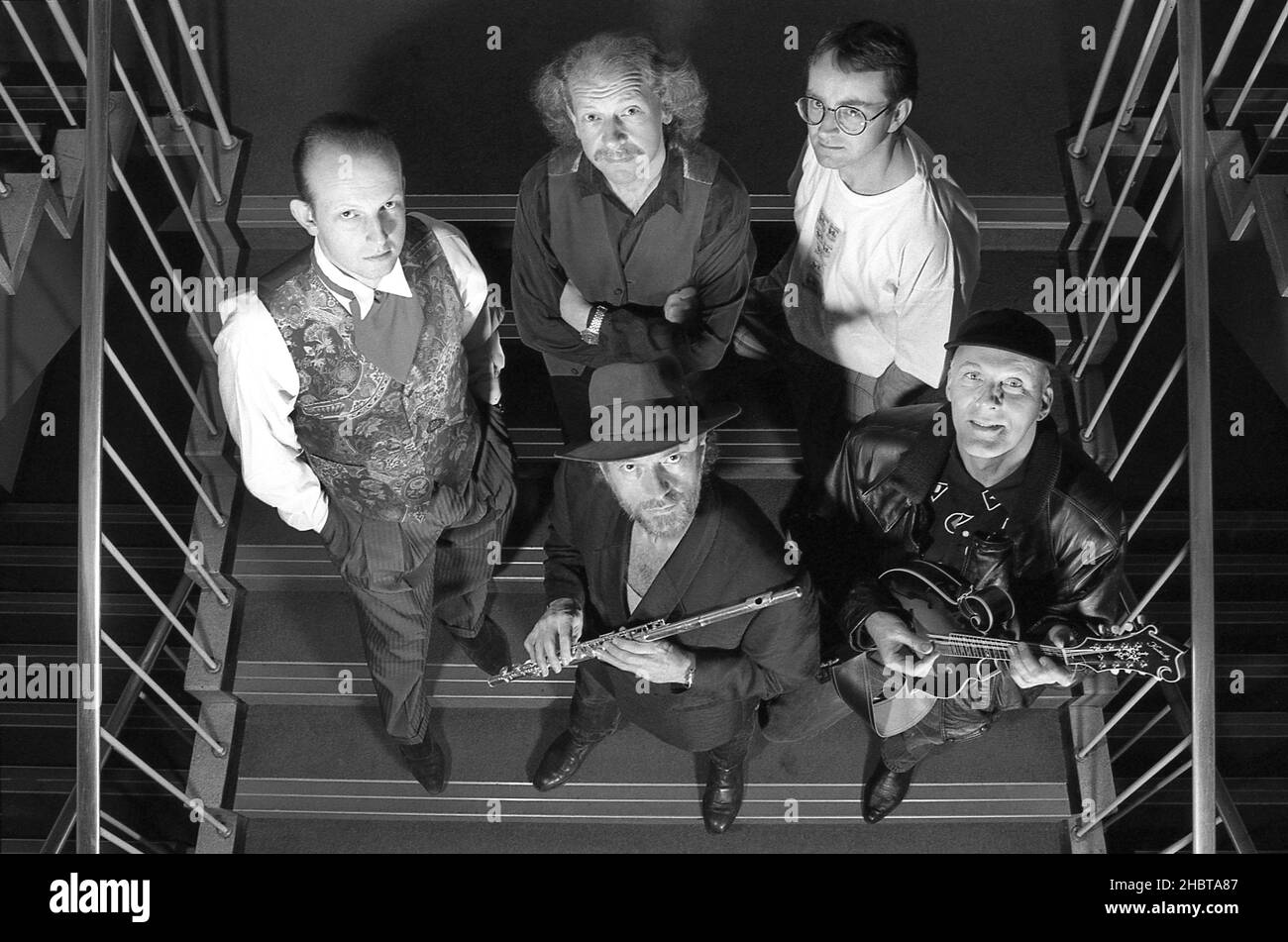 Die britische Progressive-Rockband Jethro Tull 1992 ist am Line-up. Stockfoto