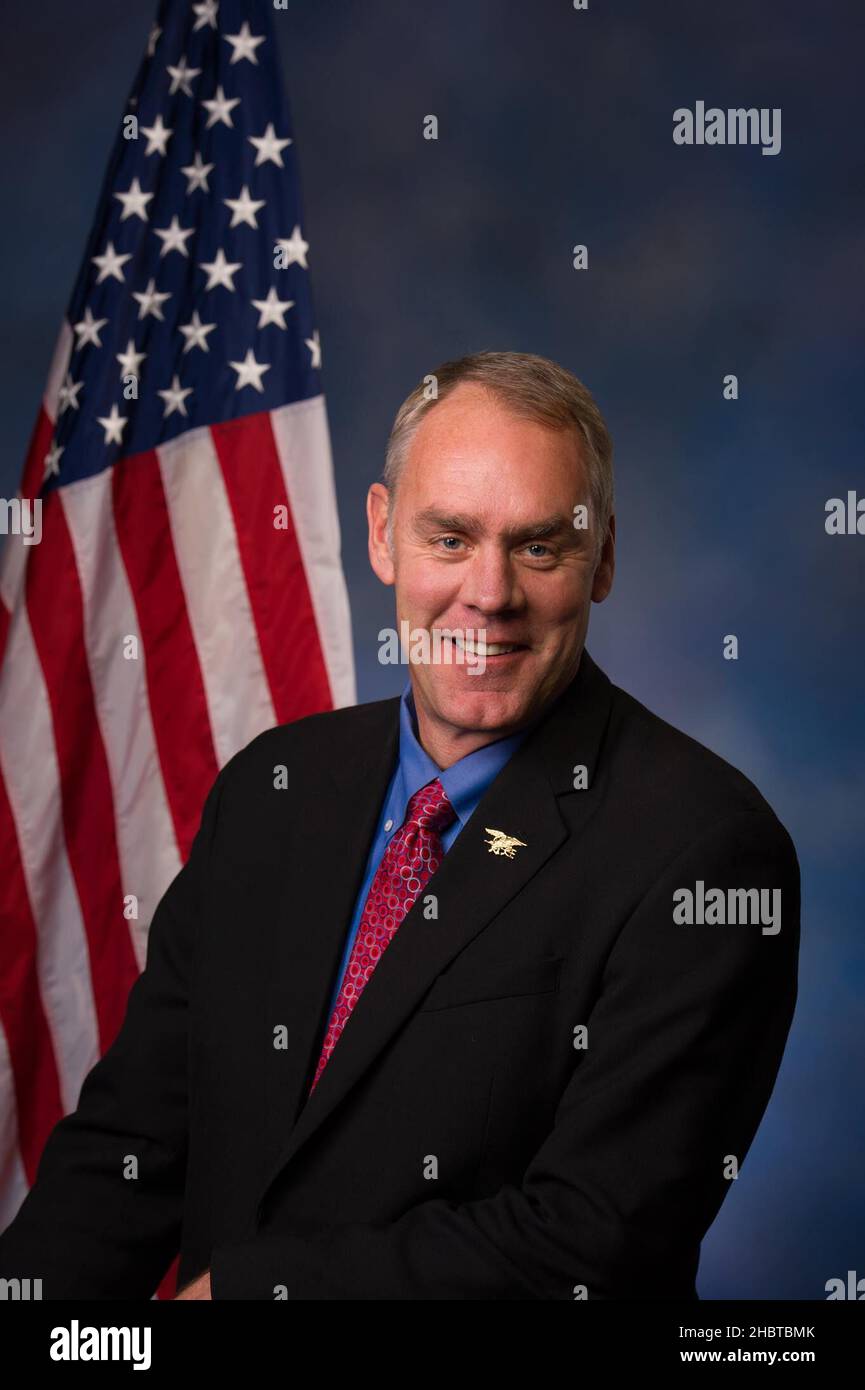 Ryan Zinke offizielles Foto, 114th Kongress ca. 10. Januar 2015 Stockfoto