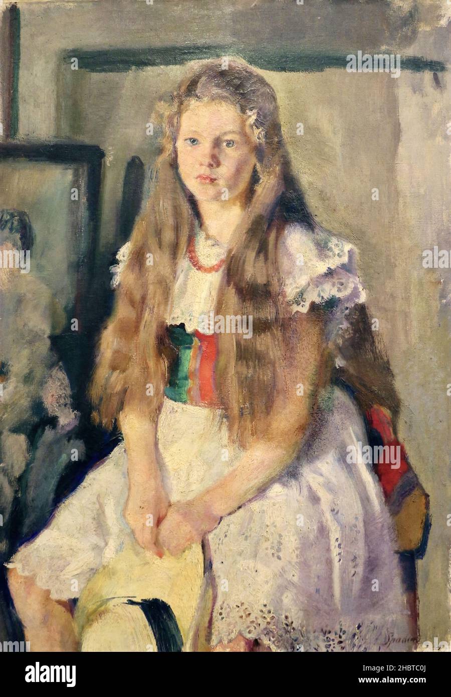 Anna in bianco - 1918c. - Öl auf Leinwand 67 x 98,5 cm - Spadini Armando Stockfoto