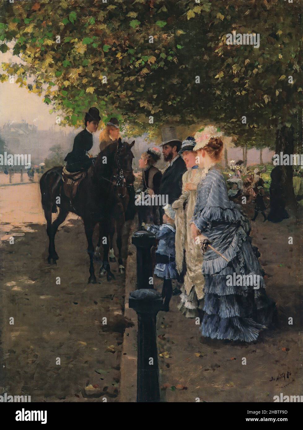 De Nittis Giuseppe - Privatsammlung - Eleganze ad Hyde Park, Londra - 1876 - Öl auf Leinwand 43 x 33 cm - Stockfoto