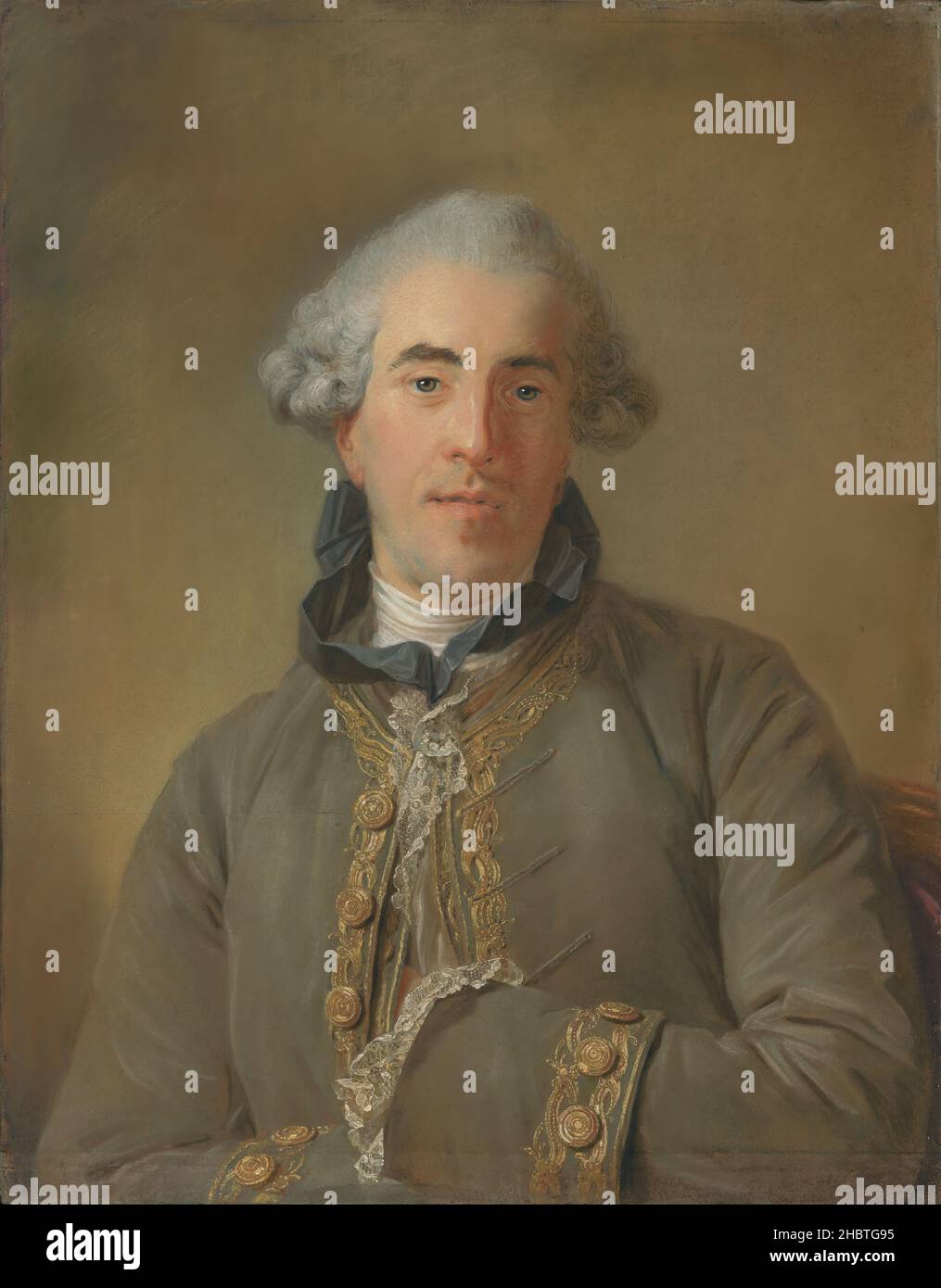 Jean-Baptiste Perirrneau (Französisch - Porträt von Théophile Van Robais Stockfoto