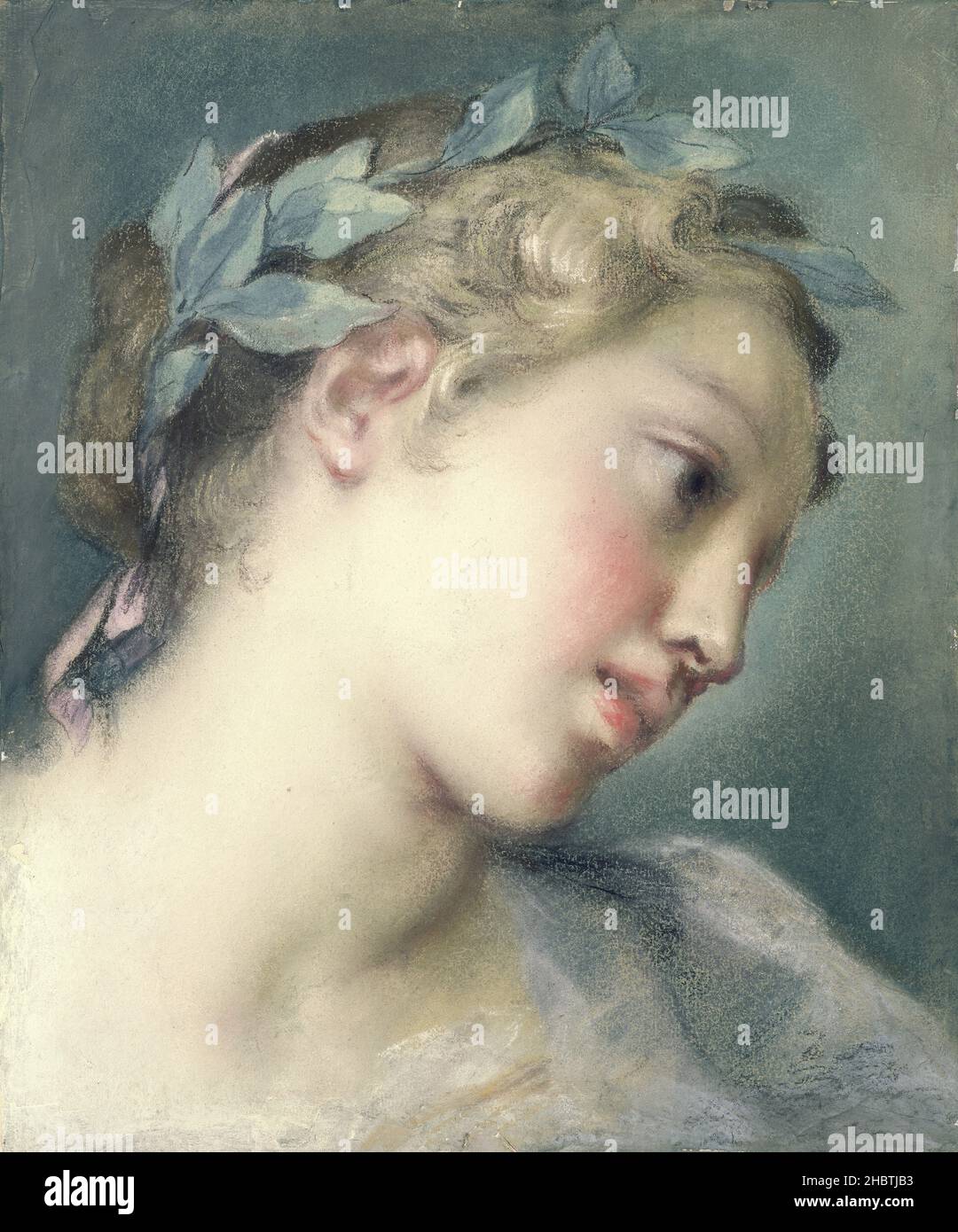 A Muse – 1720c. - pastello su carta 31 x 26 cm - Cariera Rosalba Stockfoto