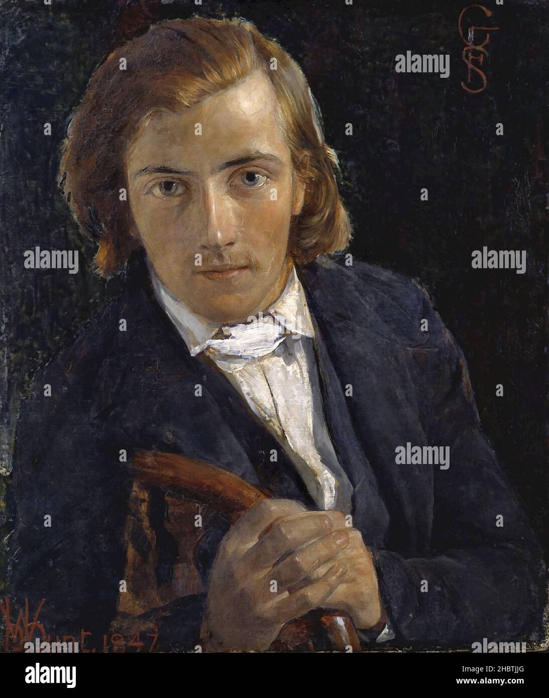 F.G. Stephens - 1847 - Öl auf Holz di mogano 20,3 x 17,5 cm - Hunt William Holman Stockfoto