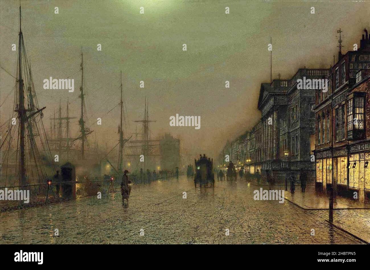 Grimshaw John Atkinson - Privatsammlung - Reekie, Glasgow - 1880c. - Öl auf Leinwand 60,8 x 91,6 cm - Stockfoto