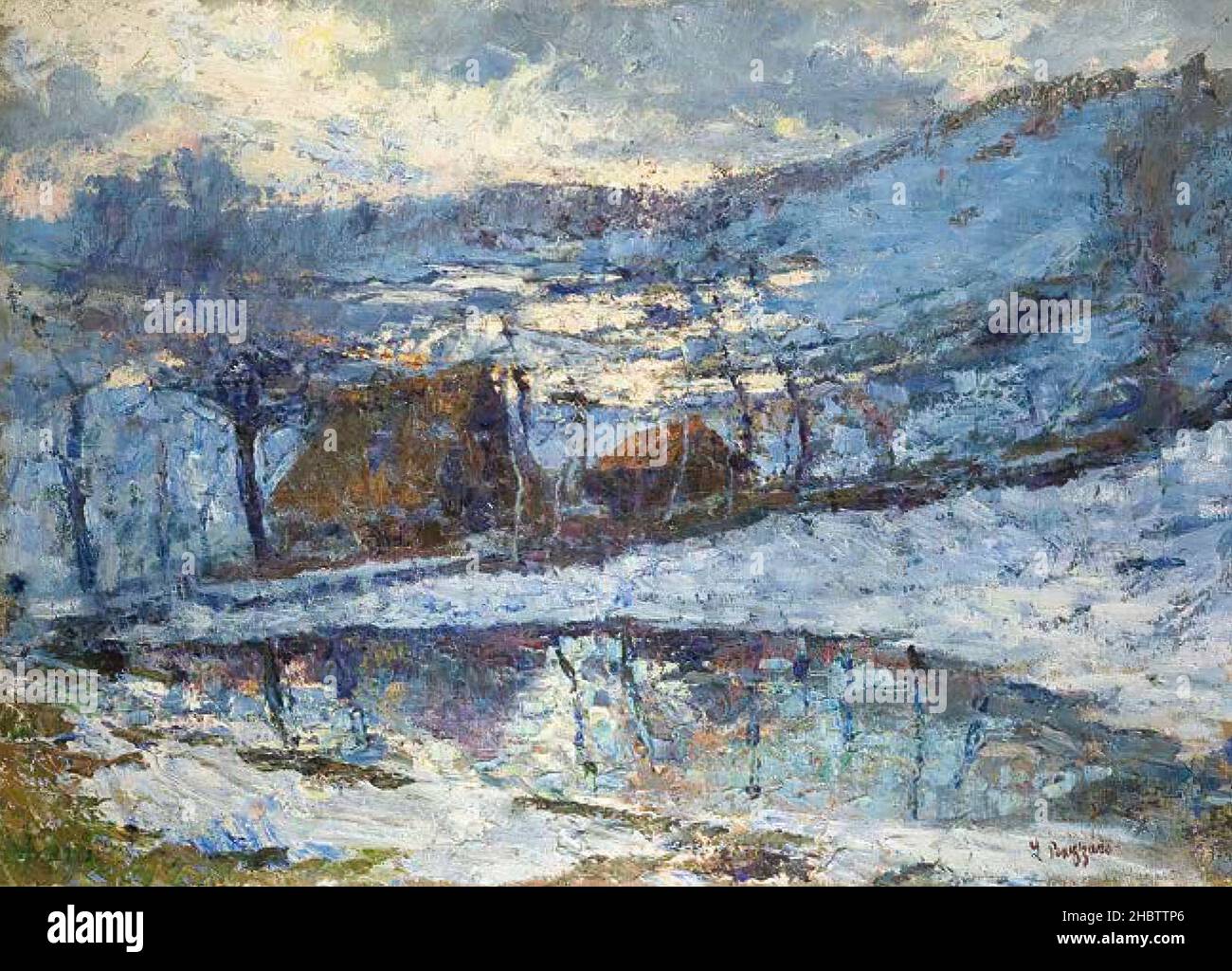Bazzaro Leonardo - Privatsammlung - Baite abbandonate - 1915c. - Öl auf Leinwand 96,8 x 137,7 cm - Stockfoto