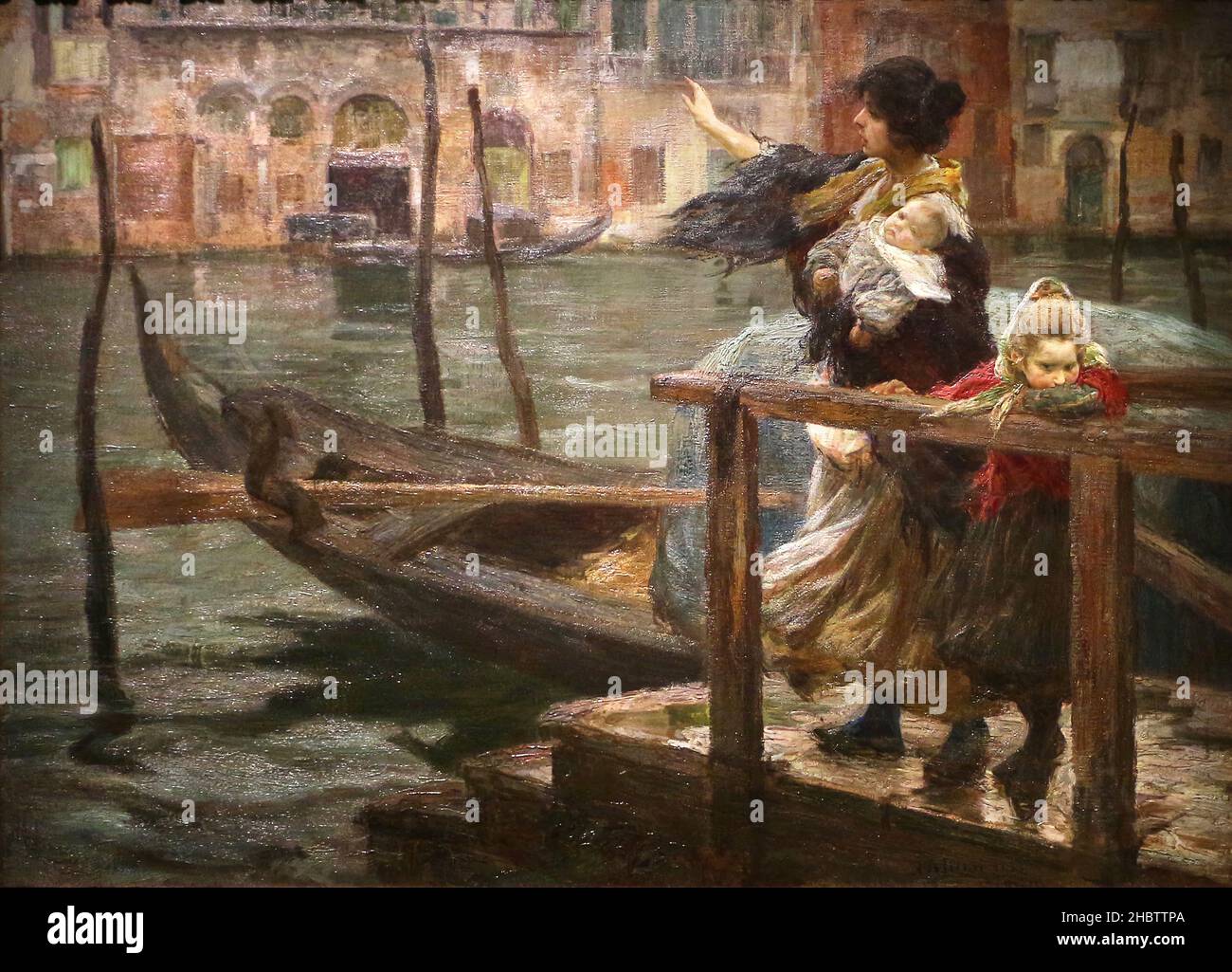 La traversata, La partenza del marinaio - 1901 - Öl auf Leinwand 101,2 x 137 cm - Milesi Alessandro Stockfoto