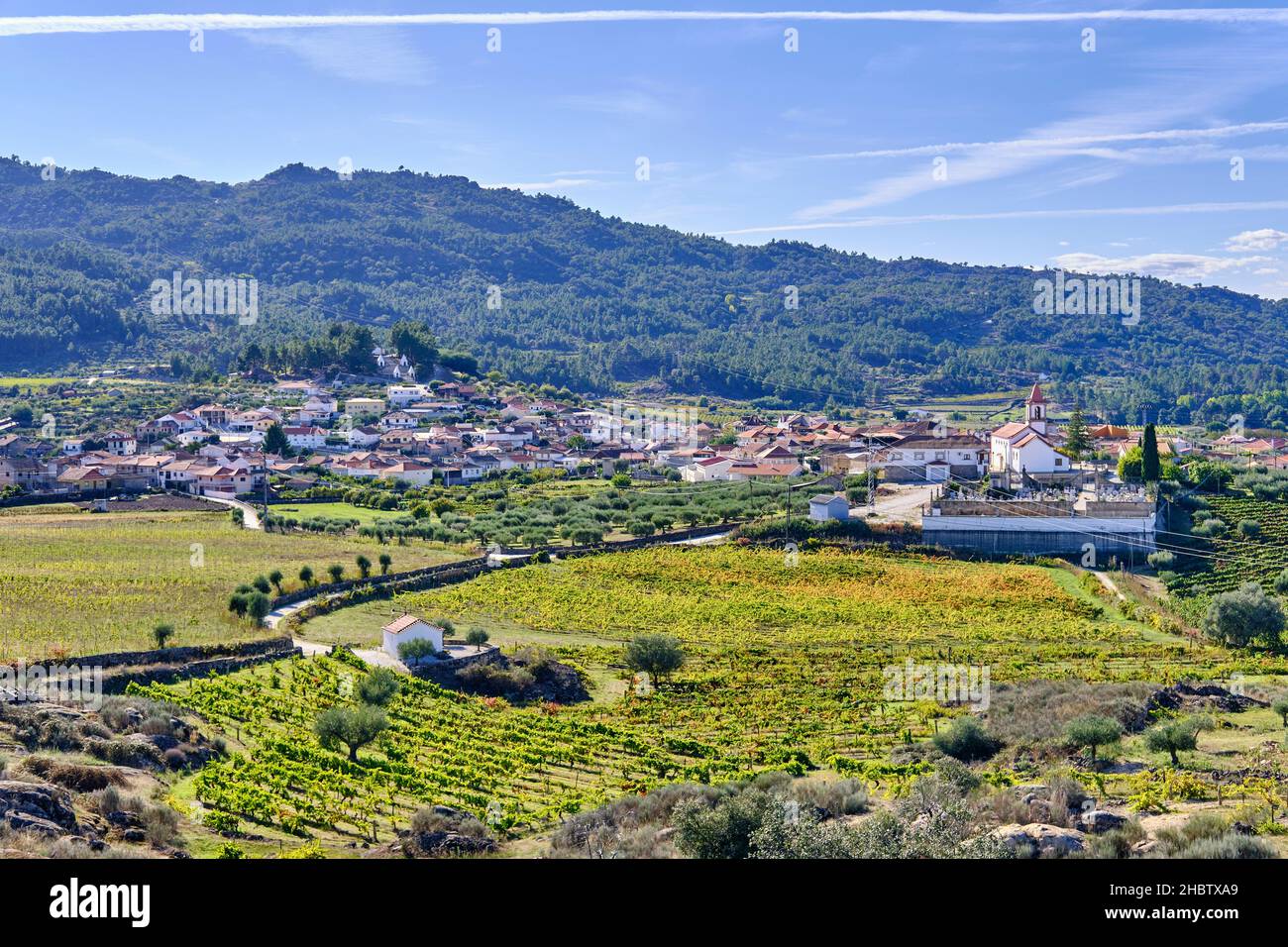 Freixiel war ein wichtiges Dorf des Ordens vom Krankenhaus des Hl. Johannes von Jerusalem, Rhodos und Malta, oder einfach nur des Malteserordens. Vila Flor, Po Stockfoto