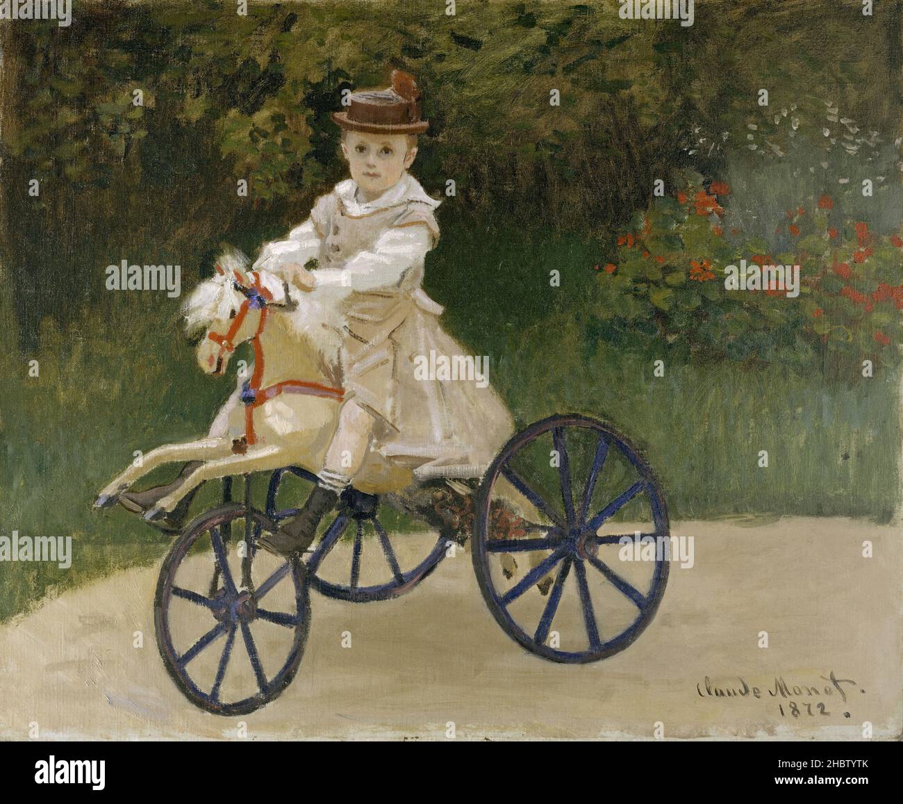 Jean Monet onr son vélo-cheval - 1872 - Öl auf Leinwand 60,6 x 74,3 cm - mo05Monet Claude Stockfoto