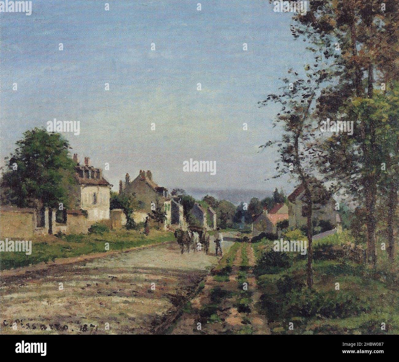 La Route de Versailles, Louveciennes, Soleil - 1871 - Öl auf Leinwand 46 x 55 cm - Pissarro Camille Stockfoto