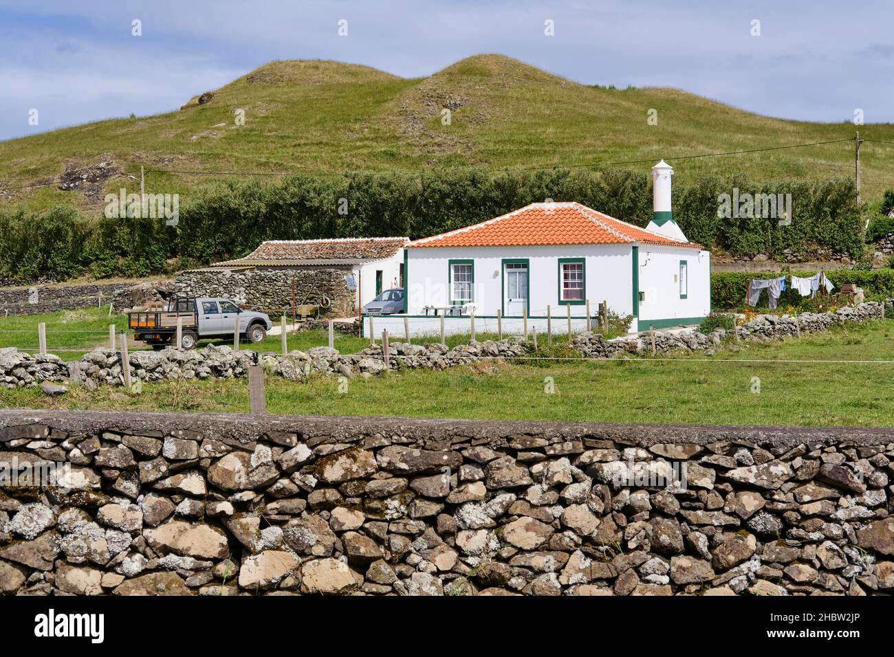 Traditionelle Bauernhäuser in Norte, Insel Santa Maria. Azoren, Portugal Stockfoto