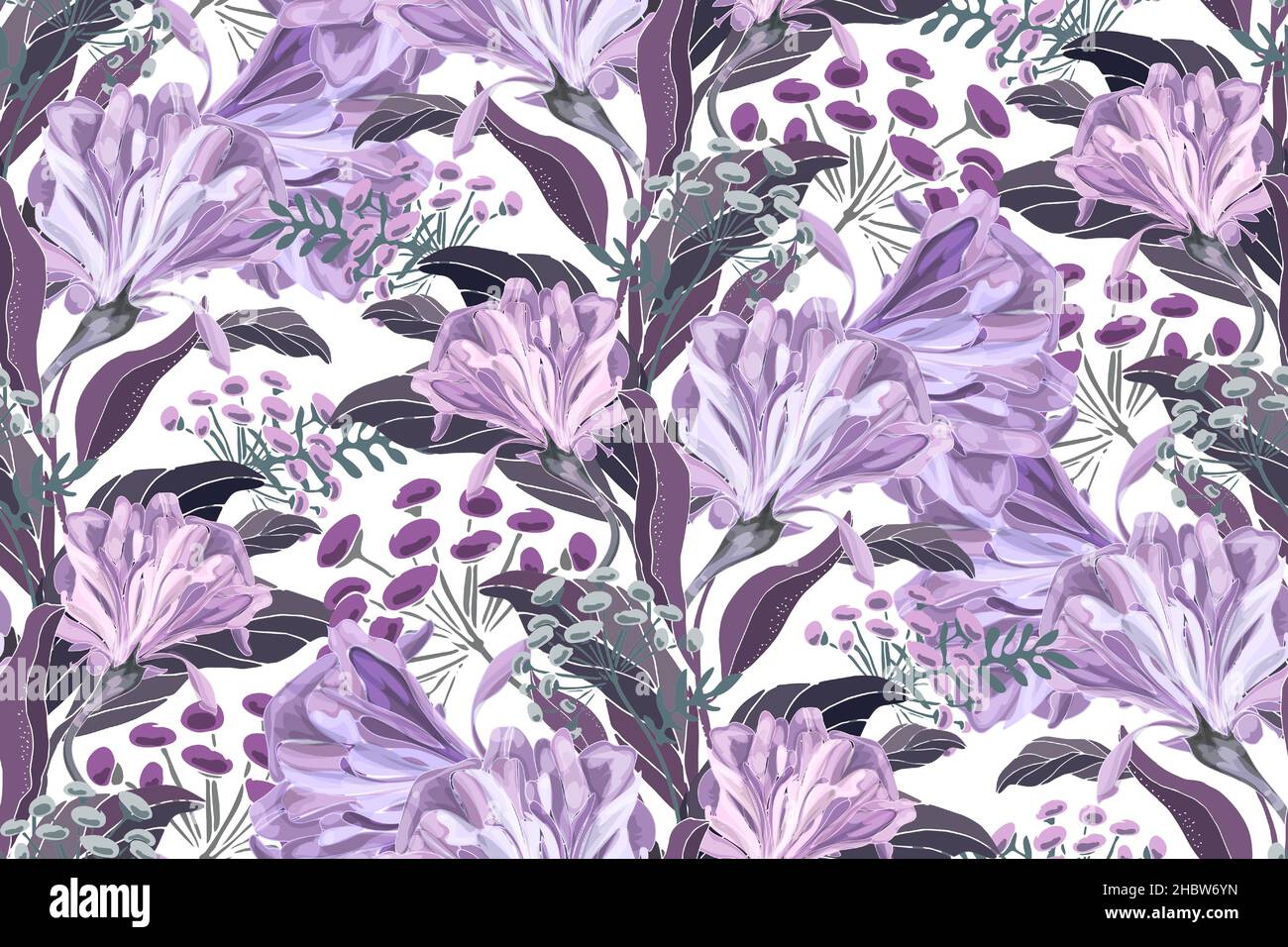 Blume nahtloses Muster, Hintergrund. Stock Vektor