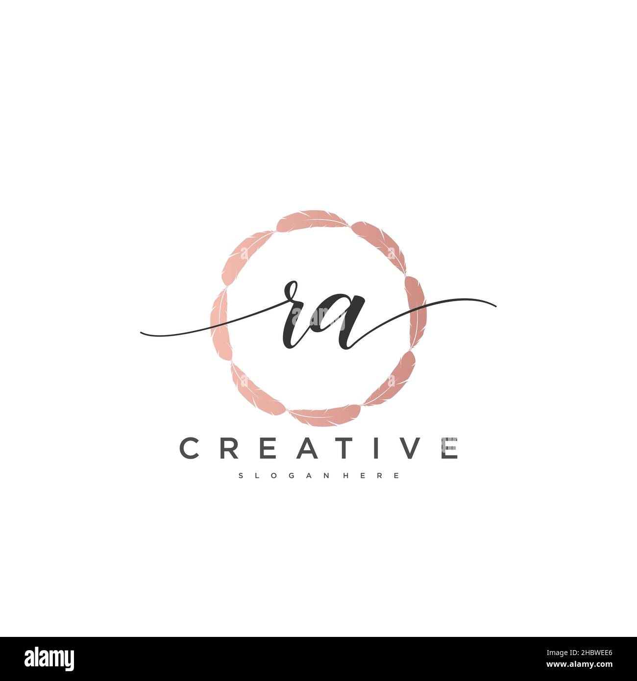 RA anfängliche Handschrift minimalistische geometrische Logo Vorlage Vektor-Kunst, Logo für Business-Schönheit, Mode und andere Kunst Stock Vektor