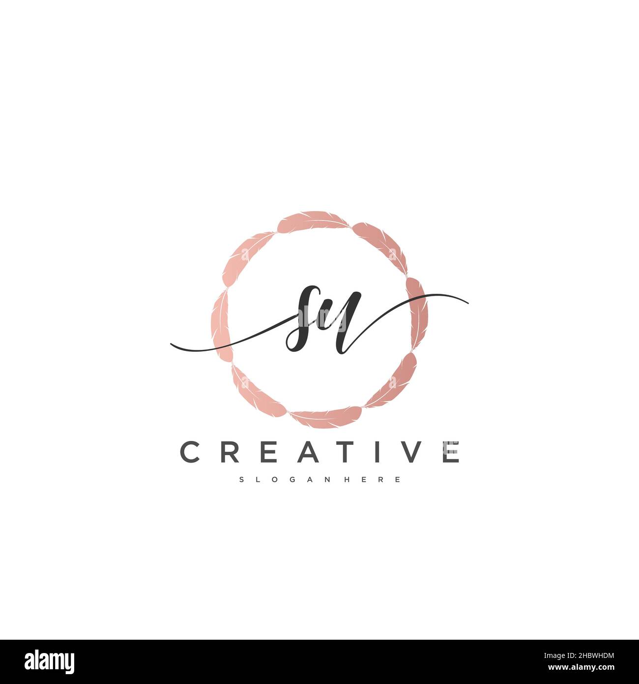 SU anfängliche Handschrift minimalistische geometrische Logo Vorlage Vektor-Kunst, Logo für Business-Schönheit, Mode und andere Kunst Stock Vektor