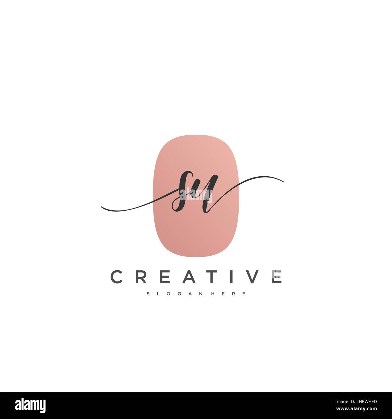 SU anfängliche Handschrift minimalistische geometrische Logo Vorlage Vektor-Kunst, Logo für Business-Schönheit, Mode und andere Kunst Stock Vektor