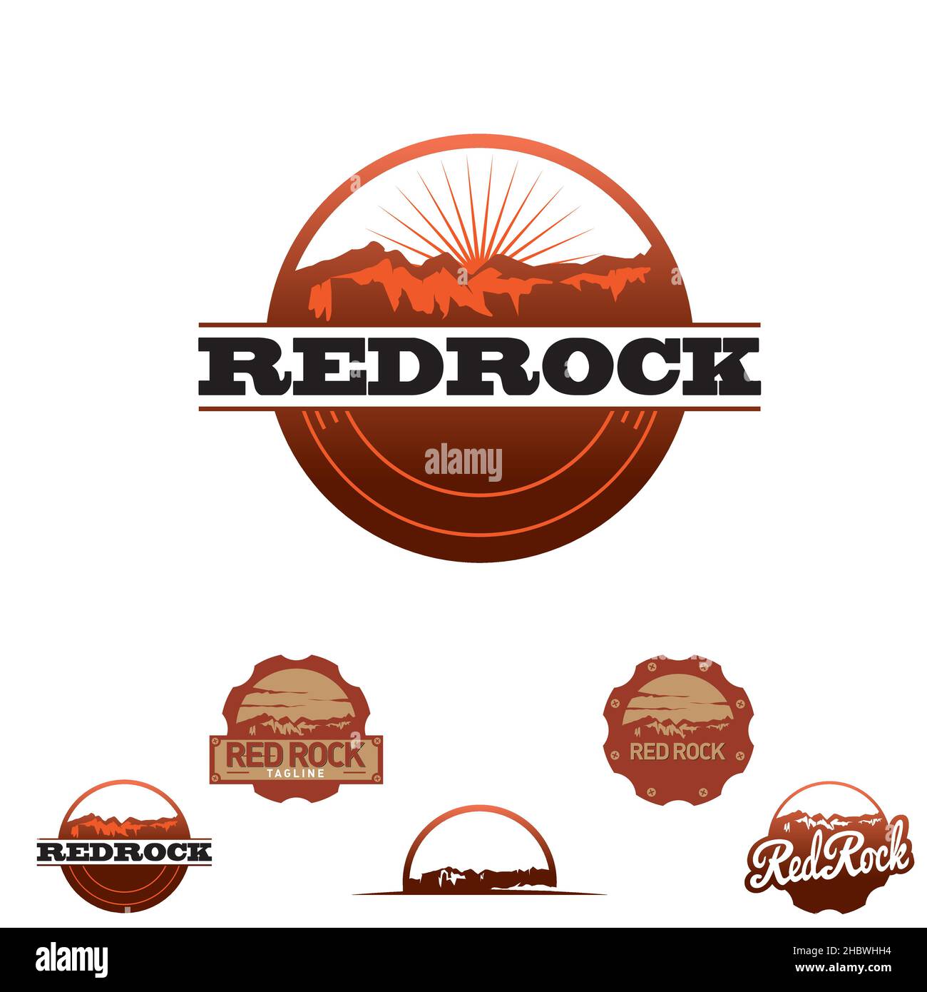 Redrock Insignia Set-Vektor für den kommerziellen Gebrauch Stock Vektor