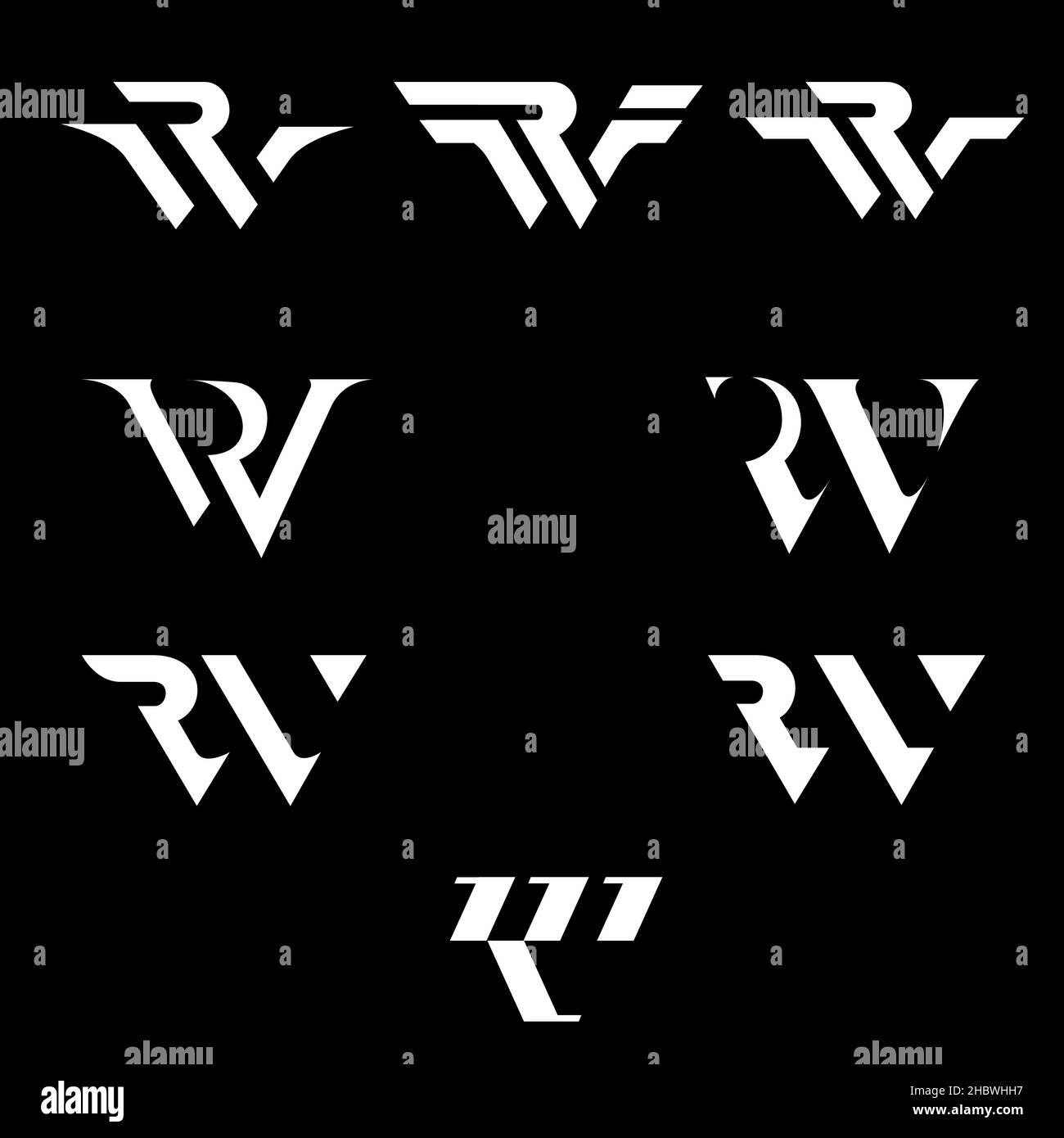 RW-Logo. Briefbasiert. monogram-Logo-Set einfaches, modernes und luxuriöses Monogramm Stock Vektor