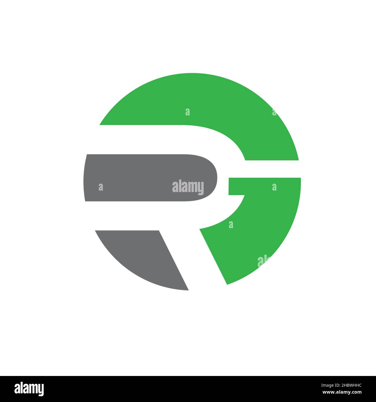 RG-Monogramm. Logo auf Buchstabenbasis, Emblem-Stil. Stock Vektor