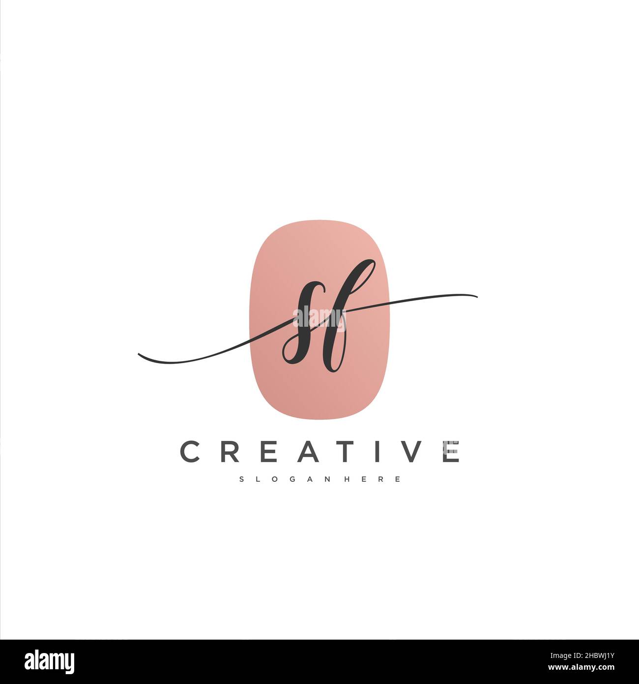 SF erste Handschrift minimalistische geometrische Logo Vorlage Vektor-Kunst, Logo für Business-Schönheit, Mode und andere Kunst Stock Vektor