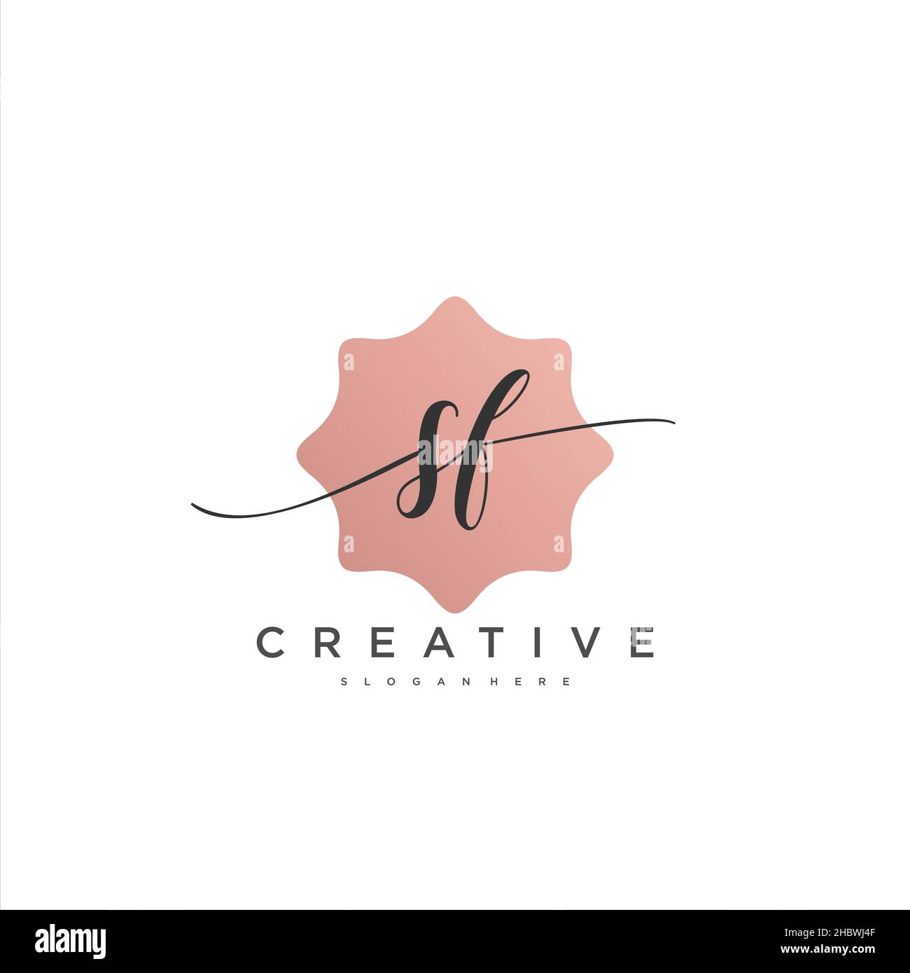 SF erste Handschrift minimalistische geometrische Logo Vorlage Vektor-Kunst, Logo für Business-Schönheit, Mode und andere Kunst Stock Vektor