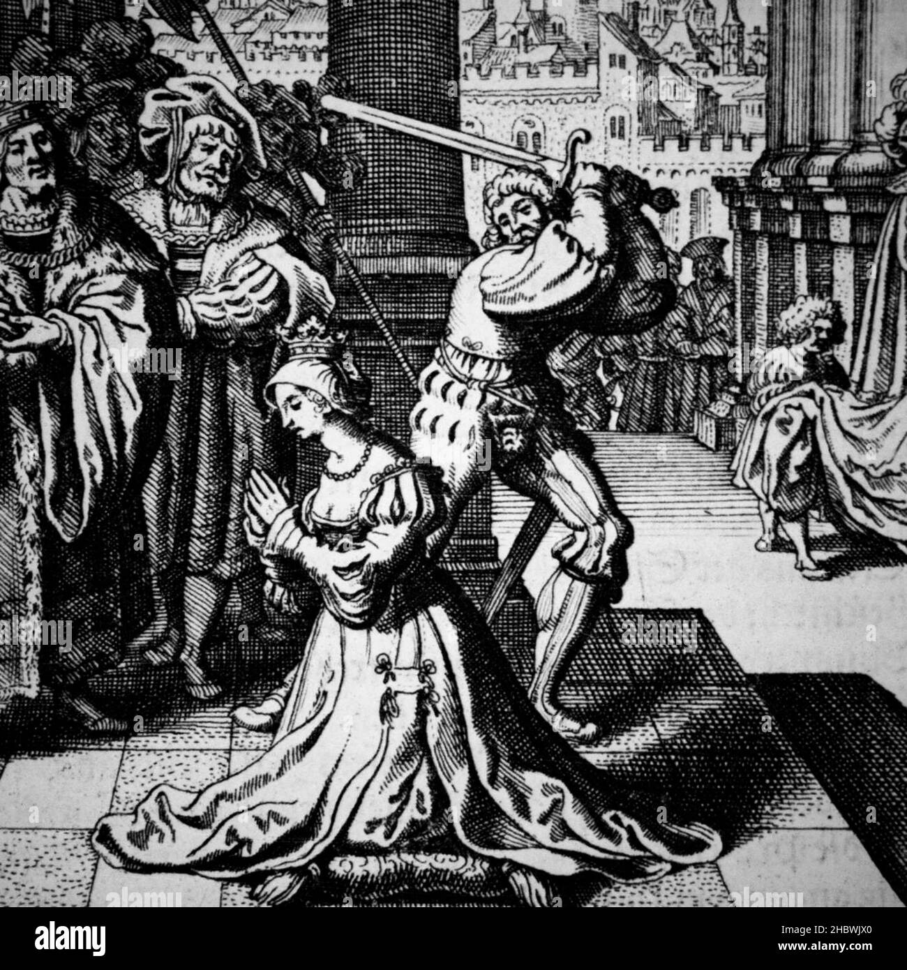 Die Hinrichtung von Anne Boleyn am Tower of London am 19th. Mai 1536 Stockfoto