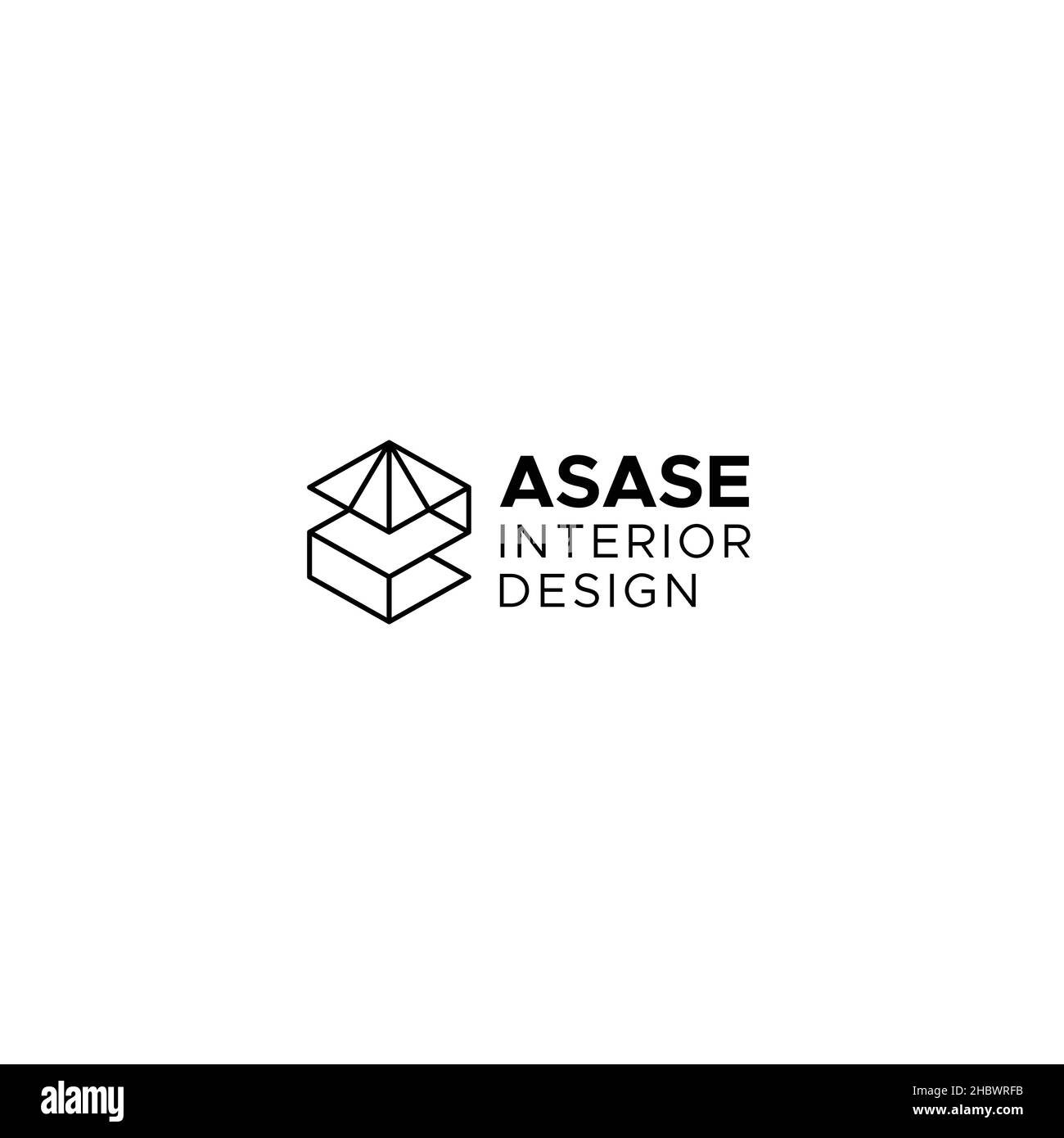 Flache Silhouette ASASE Interior Design Logo-Design Stock Vektor