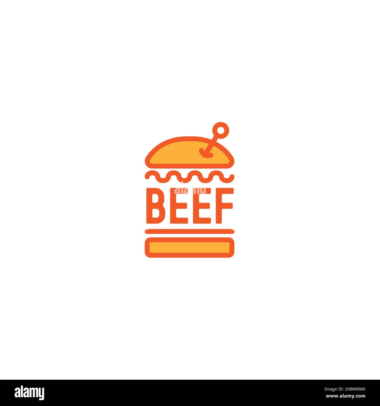 Modernes flaches Design Beef Delicious Logo-Design Stock Vektor