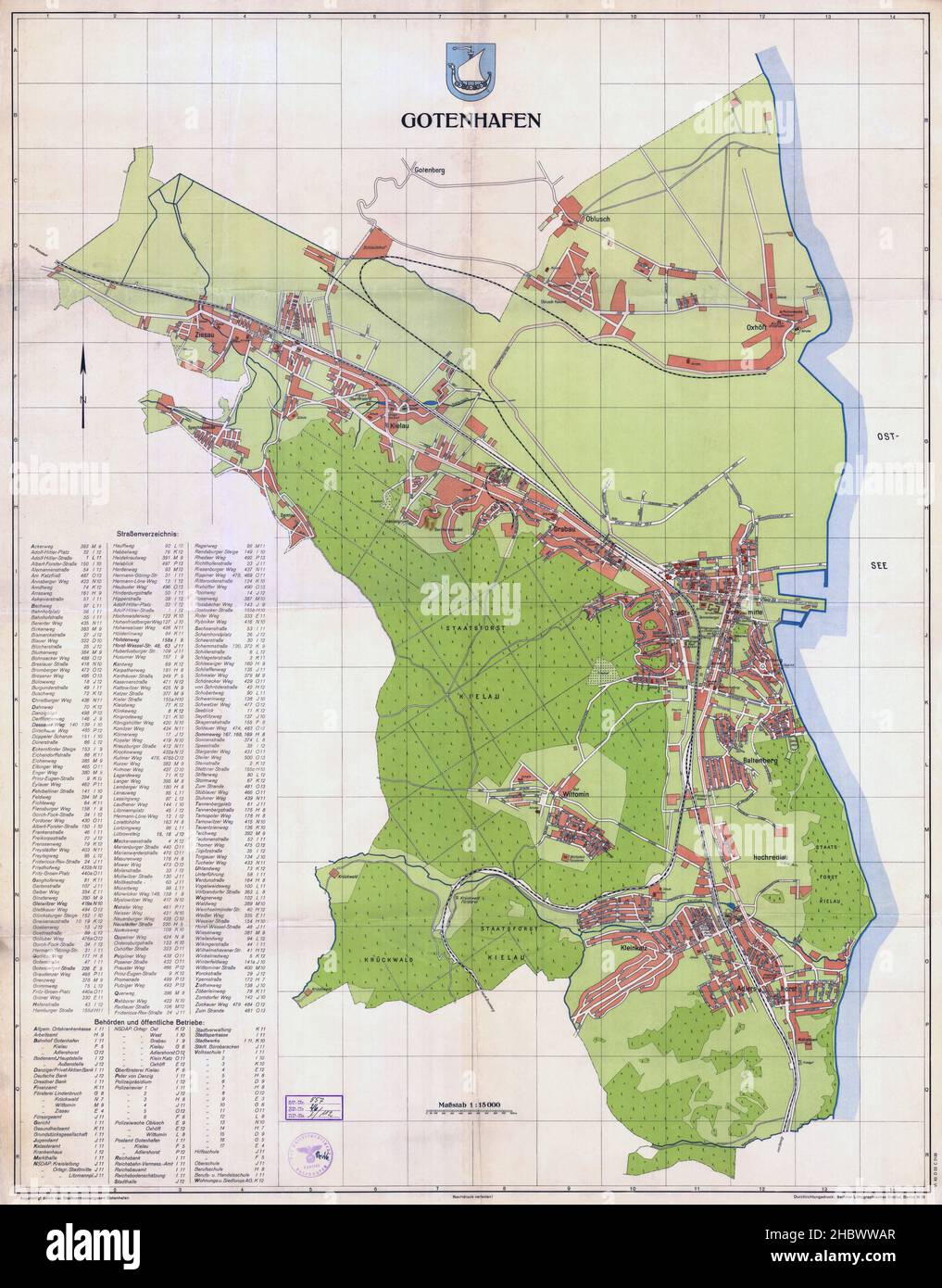 Gotenhafen Karte, Gdynia Karte, Karte von Gdynia, Gotenhafen Print