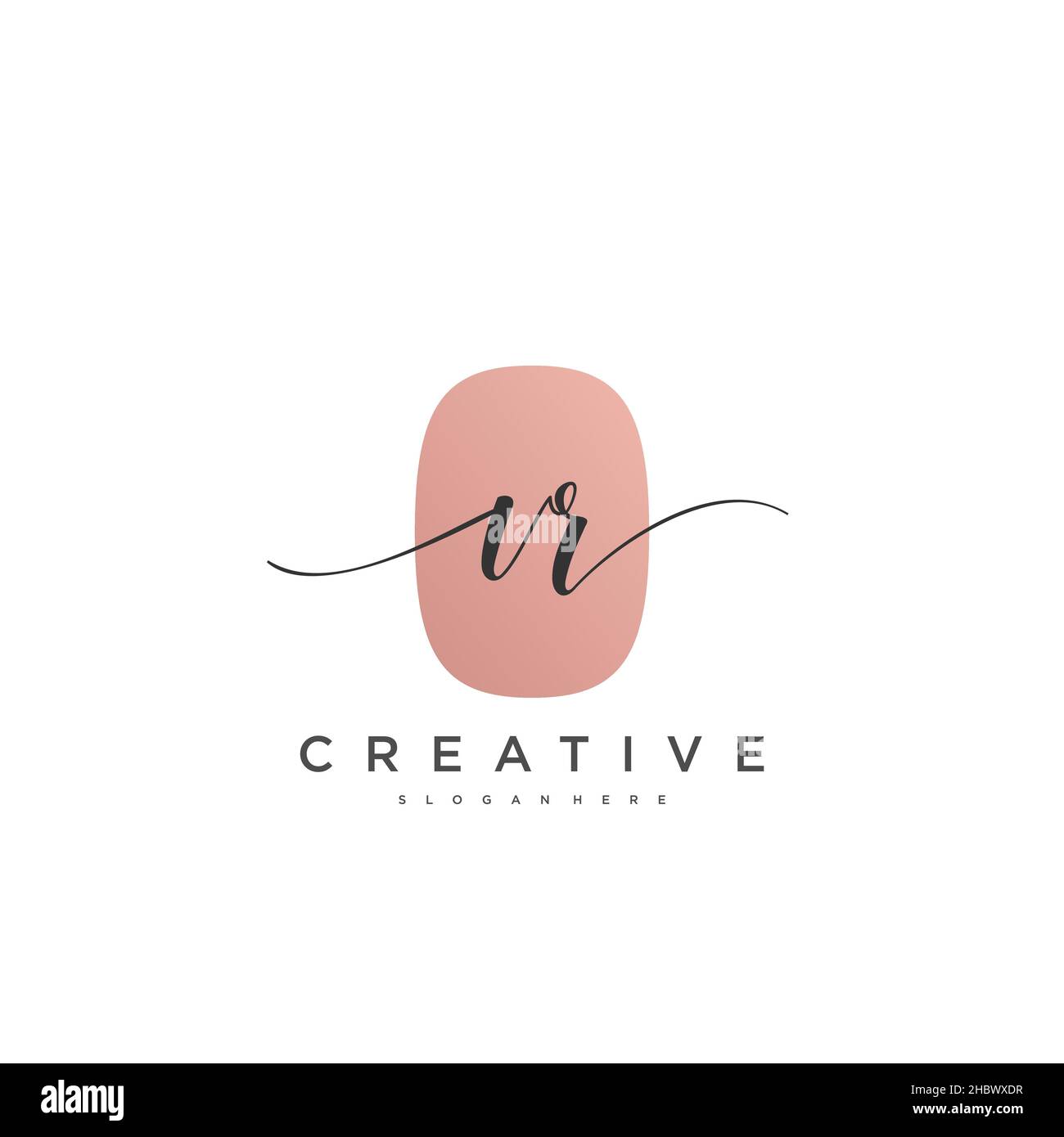 VR erste Handschrift minimalistische geometrische Logo Vorlage Vektor-Kunst, Logo für Business-Schönheit, Mode und andere Kunst Stock Vektor