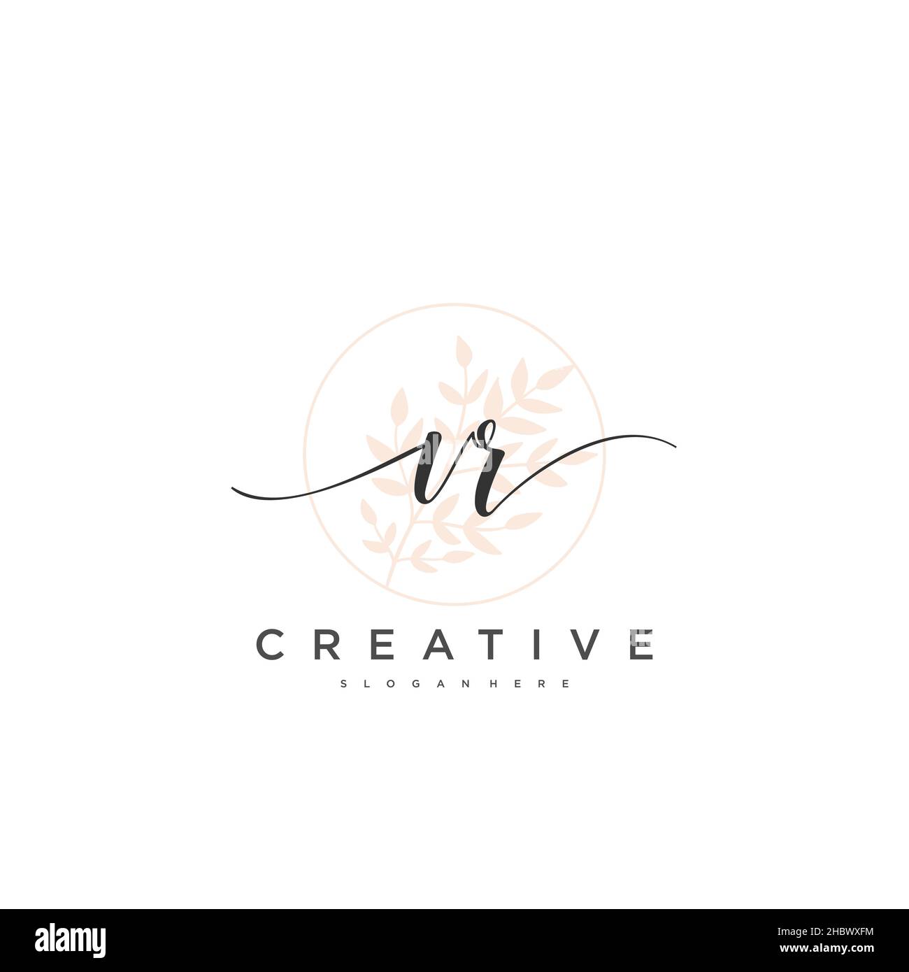 VR erste Handschrift minimalistische geometrische Logo Vorlage Vektor-Kunst, Logo für Business-Schönheit, Mode und andere Kunst Stock Vektor