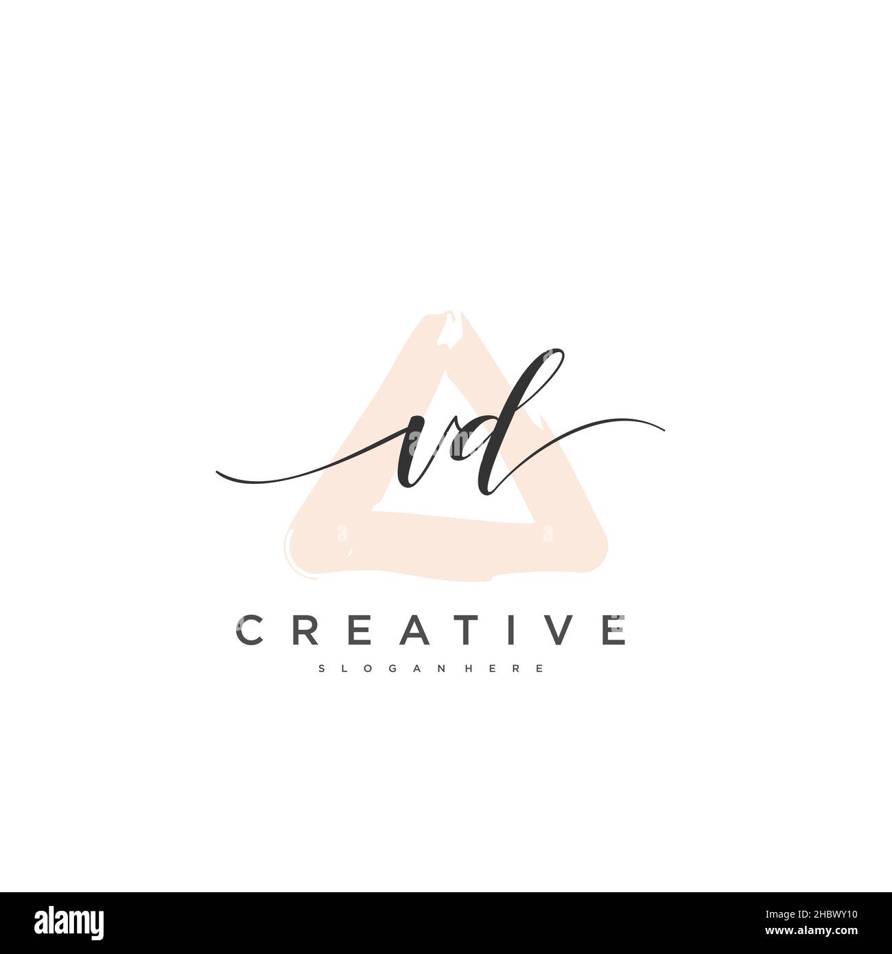 VD erste Handschrift minimalistische geometrische Logo Vorlage Vektor-Kunst, Logo für Business-Schönheit, Mode und andere Kunst Stock Vektor