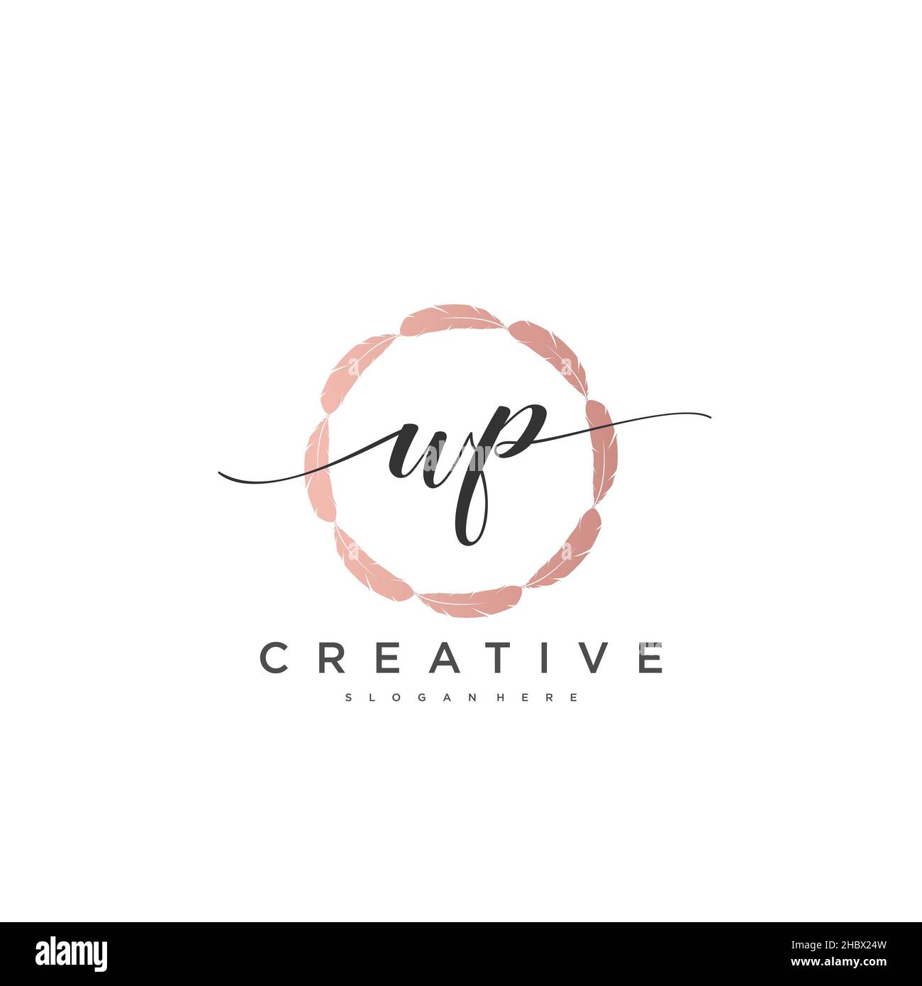 WP erste Handschrift minimalistischen geometrischen Logo Vorlage Vektor-Kunst, Logo für Business-Schönheit, Mode und andere Kunst Stock Vektor