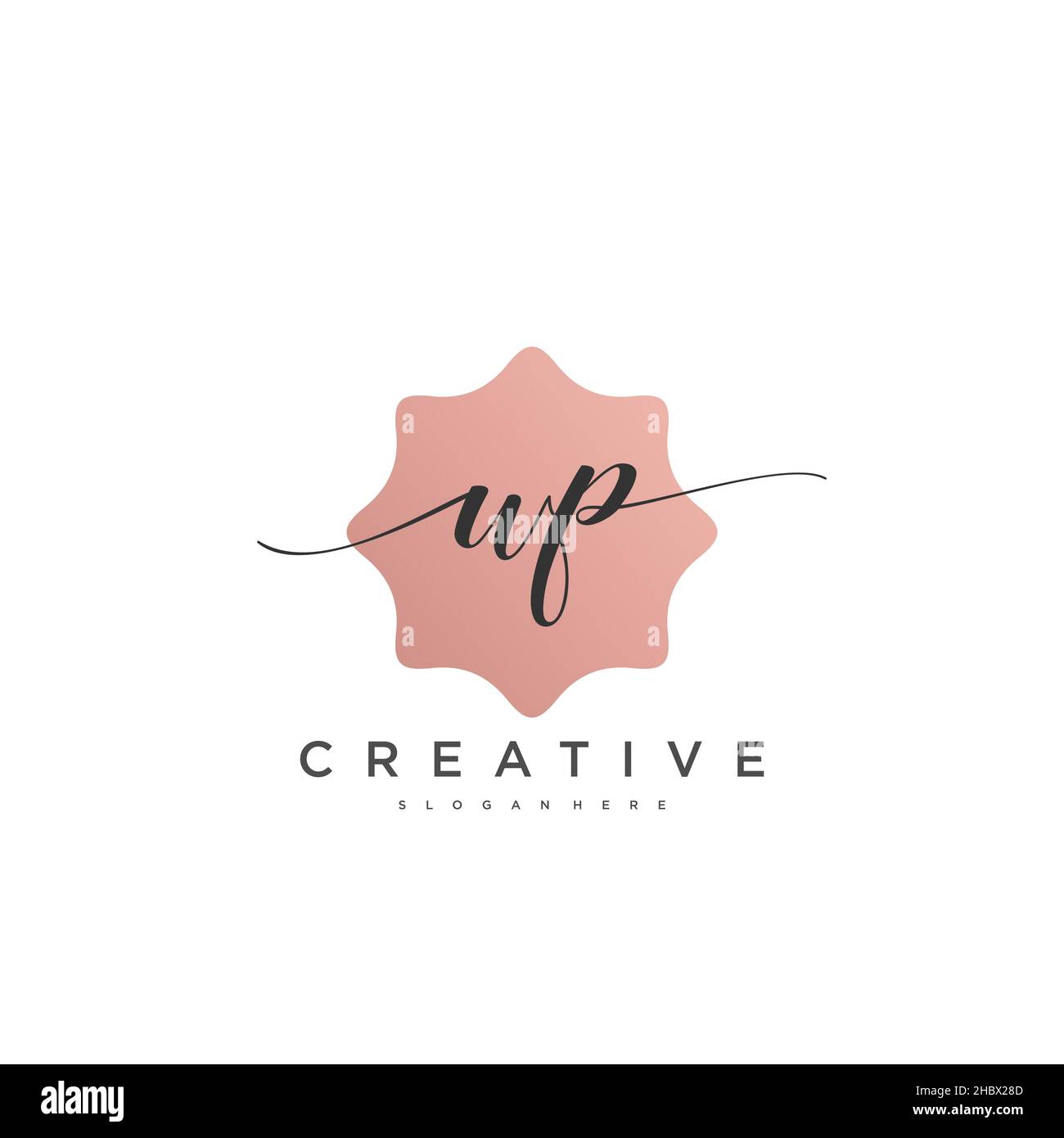 WP erste Handschrift minimalistischen geometrischen Logo Vorlage Vektor-Kunst, Logo für Business-Schönheit, Mode und andere Kunst Stock Vektor