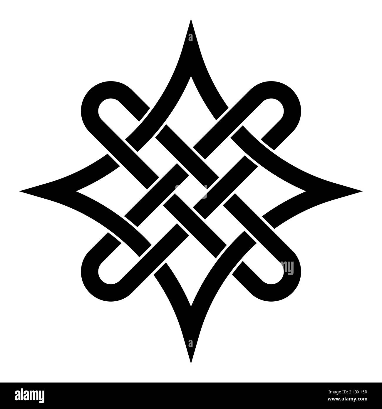 Quaternäre keltische Knoten Symbol Wahl richtigen Pfad, Knoten Zeichen der Wahl gut und Böse Stock Illustration Stock Vektor
