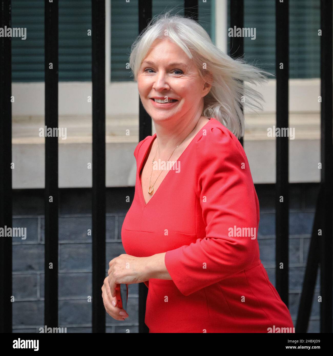 Nadine Dorries, Politikerin der Konservativen Partei, Staatssekretärin für Digital, Kultur, Medien und Sport, in Downing Street, London, VEREINIGTES KÖNIGREICH Stockfoto