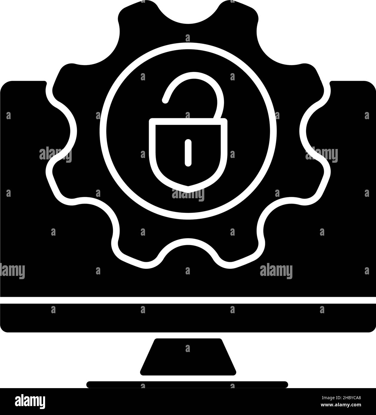 Schwarzes Glyphsymbol für Jailbreak Stock Vektor