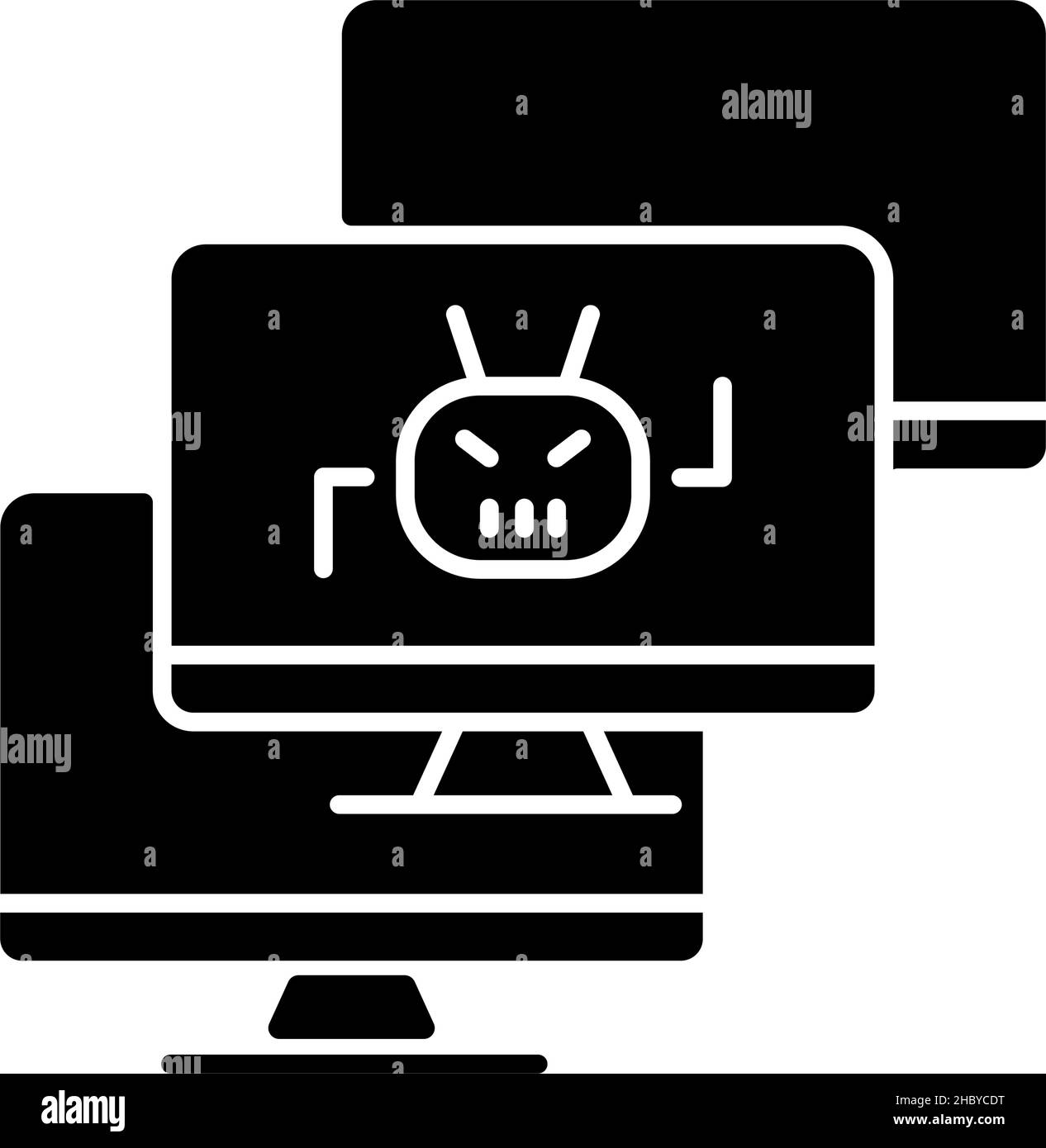 Schwarzes Botnet-Glyphensymbol Stock Vektor