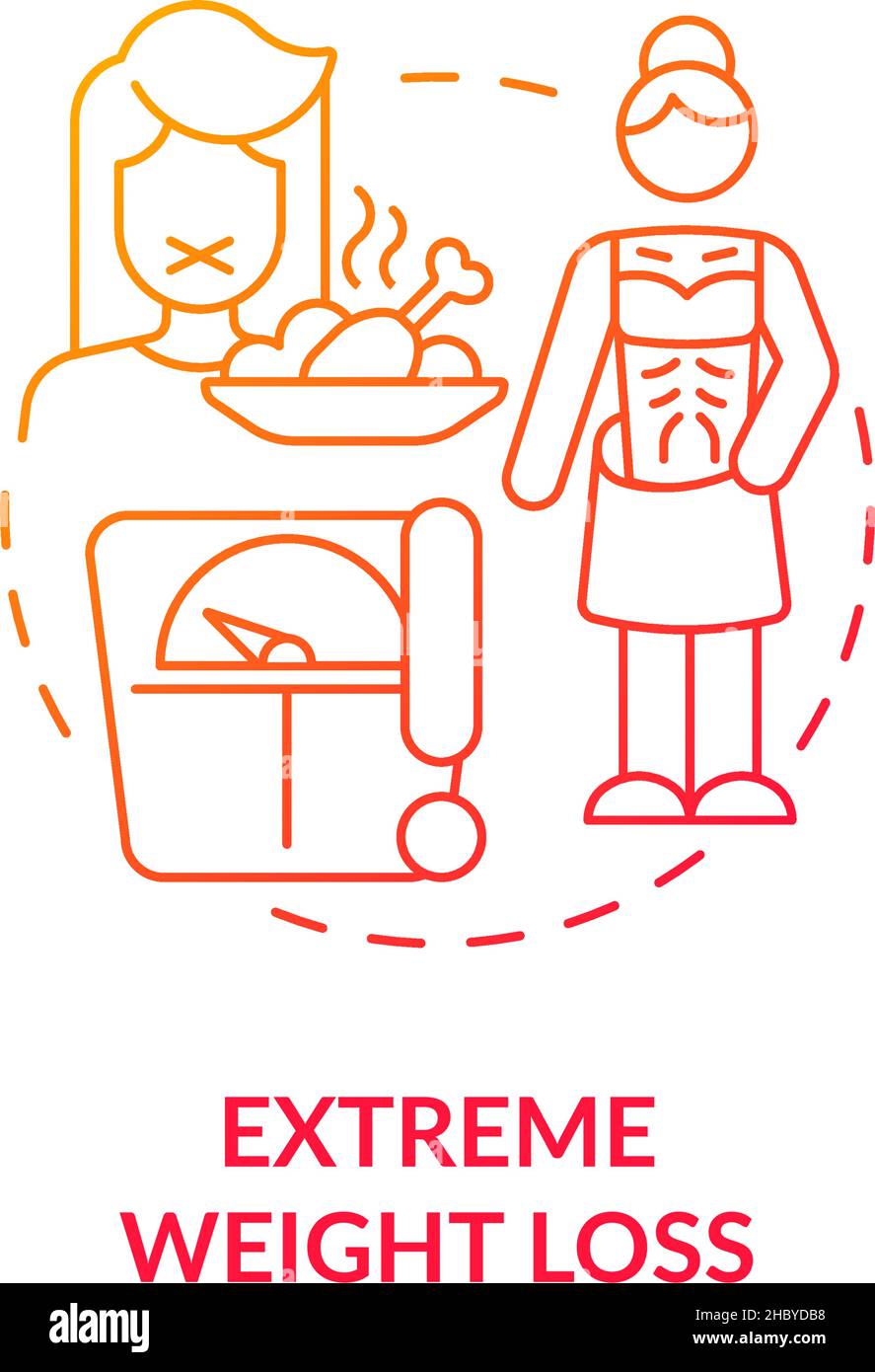 Rotes Gradientenkonzept für extreme Gewichtsreduktion Stock Vektor