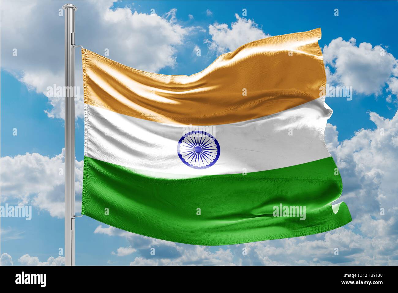 Die Nationalflagge von Indien Stockfoto