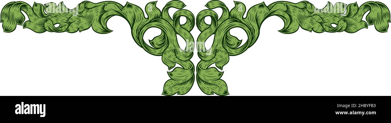 Filigrane Blatt Muster Blumen Scroll Pattern Stock Vektor