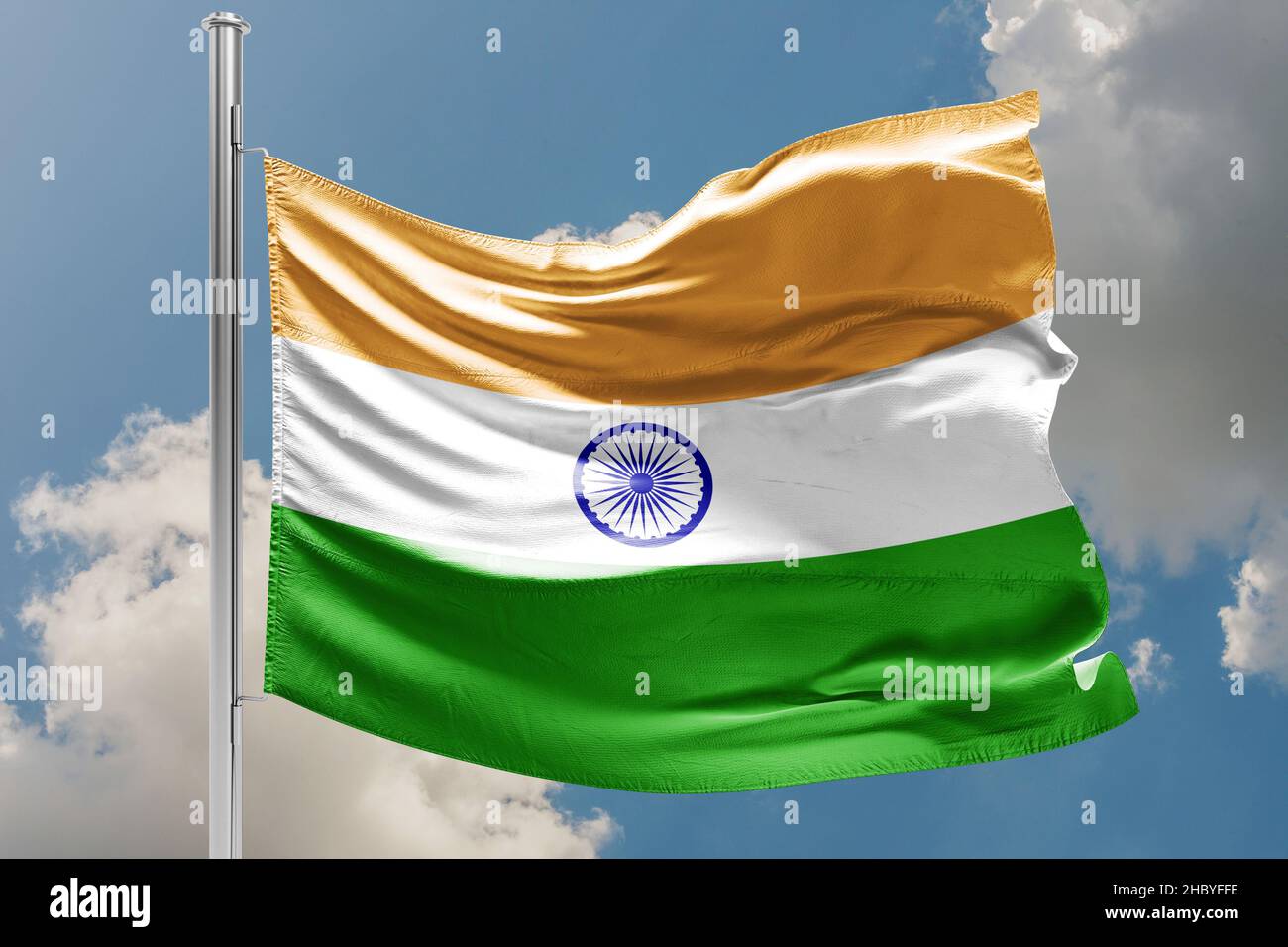 Die Nationalflagge von Indien Stockfoto
