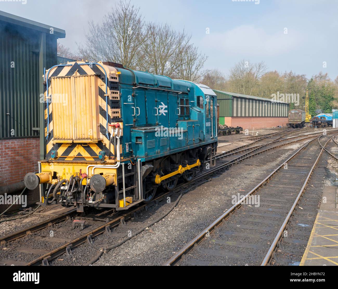 Dieselmotor der BR-Klasse 08 am Bahnhof Pickering auf der North Yorkshire Moors Railway Stockfoto