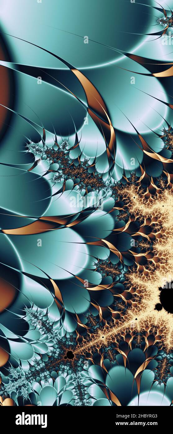 Abstraktes computergeneriertes Fraktaldesign. Ein Fraktal ist ein nie endende Muster. Fraktale sind unendlich komplexe Muster, die sich in sich selbst ähneln Stockfoto