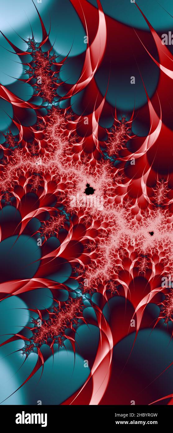 Abstraktes computergeneriertes Fraktaldesign. Ein Fraktal ist ein nie endende Muster. Fraktale sind unendlich komplexe Muster, die sich in sich selbst ähneln Stockfoto