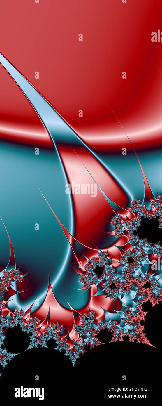 Abstraktes computergeneriertes Fraktaldesign. Ein Fraktal ist ein nie endende Muster. Fraktale sind unendlich komplexe Muster, die sich in sich selbst ähneln Stockfoto
