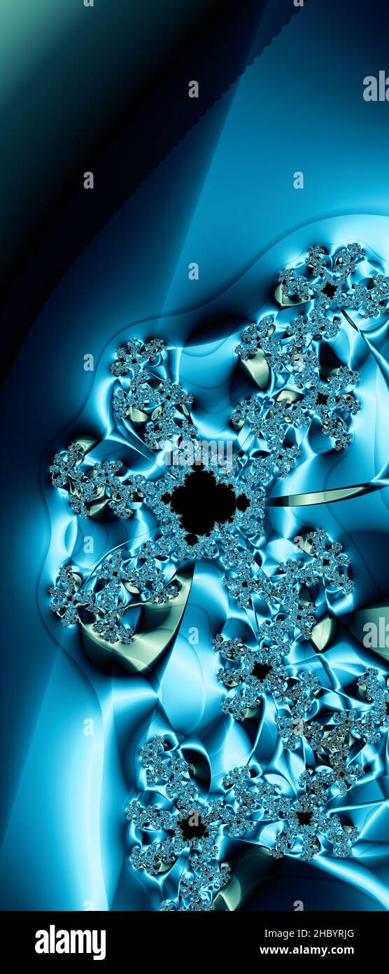 Abstraktes computergeneriertes Fraktaldesign. Ein Fraktal ist ein nie endende Muster. Fraktale sind unendlich komplexe Muster, die sich in sich selbst ähneln Stockfoto