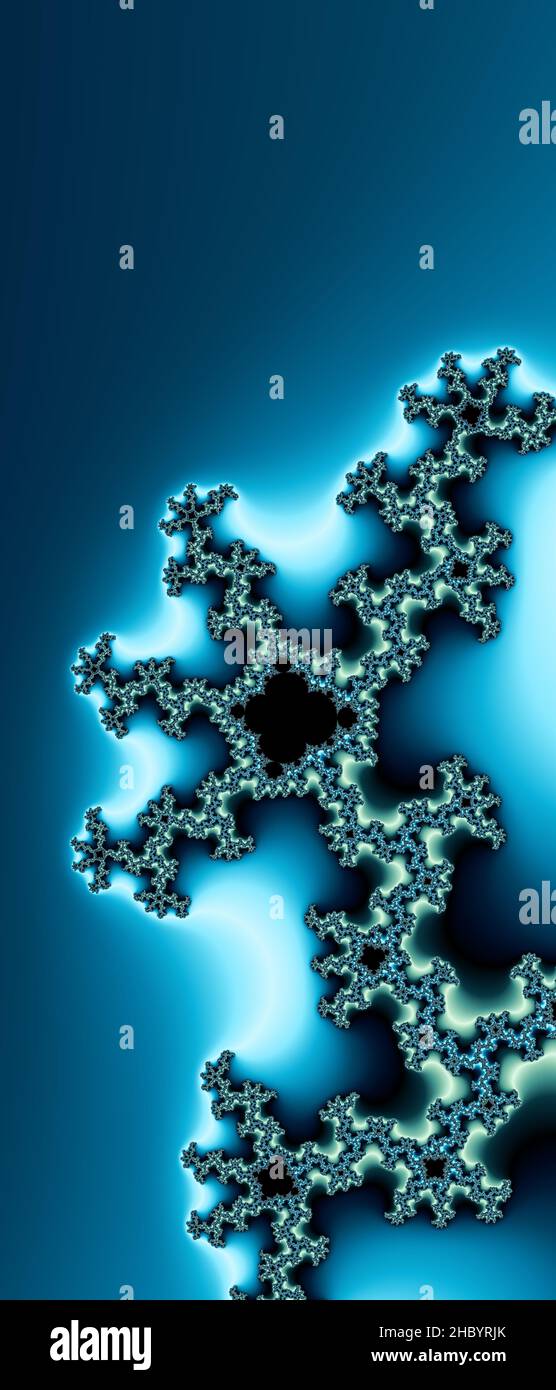 Abstraktes computergeneriertes Fraktaldesign. Ein Fraktal ist ein nie endende Muster. Fraktale sind unendlich komplexe Muster, die sich in sich selbst ähneln Stockfoto