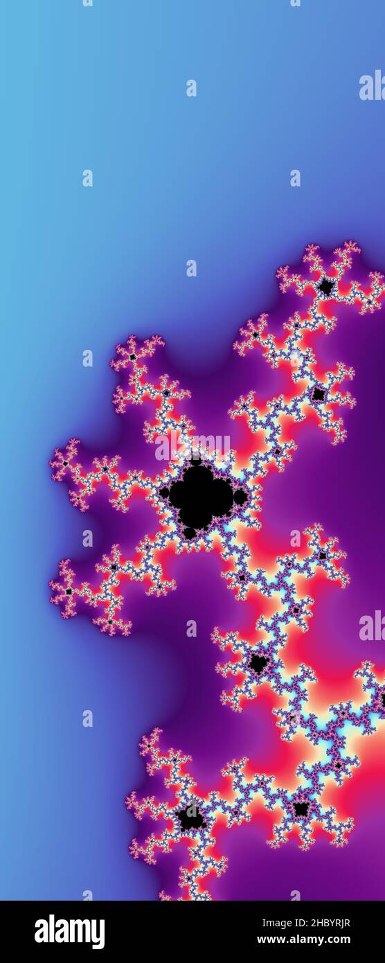 Abstraktes computergeneriertes Fraktaldesign. Ein Fraktal ist ein nie endende Muster. Fraktale sind unendlich komplexe Muster, die sich in sich selbst ähneln Stockfoto