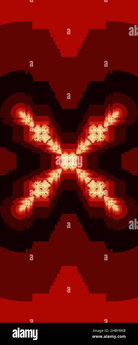 Abstraktes computergeneriertes Fraktaldesign. Ein Fraktal ist ein nie endende Muster. Fraktale sind unendlich komplexe Muster, die sich in sich selbst ähneln Stockfoto